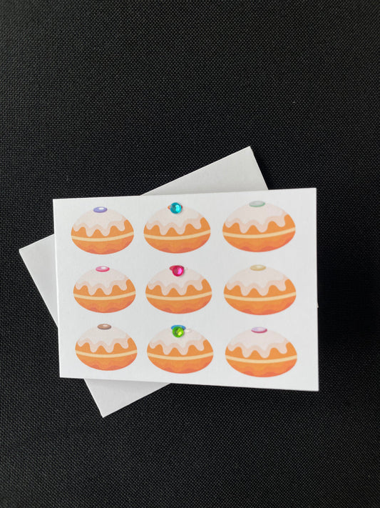 Mini Donut Greeting Card | Sufganyot | Hanukkah Greeting Card