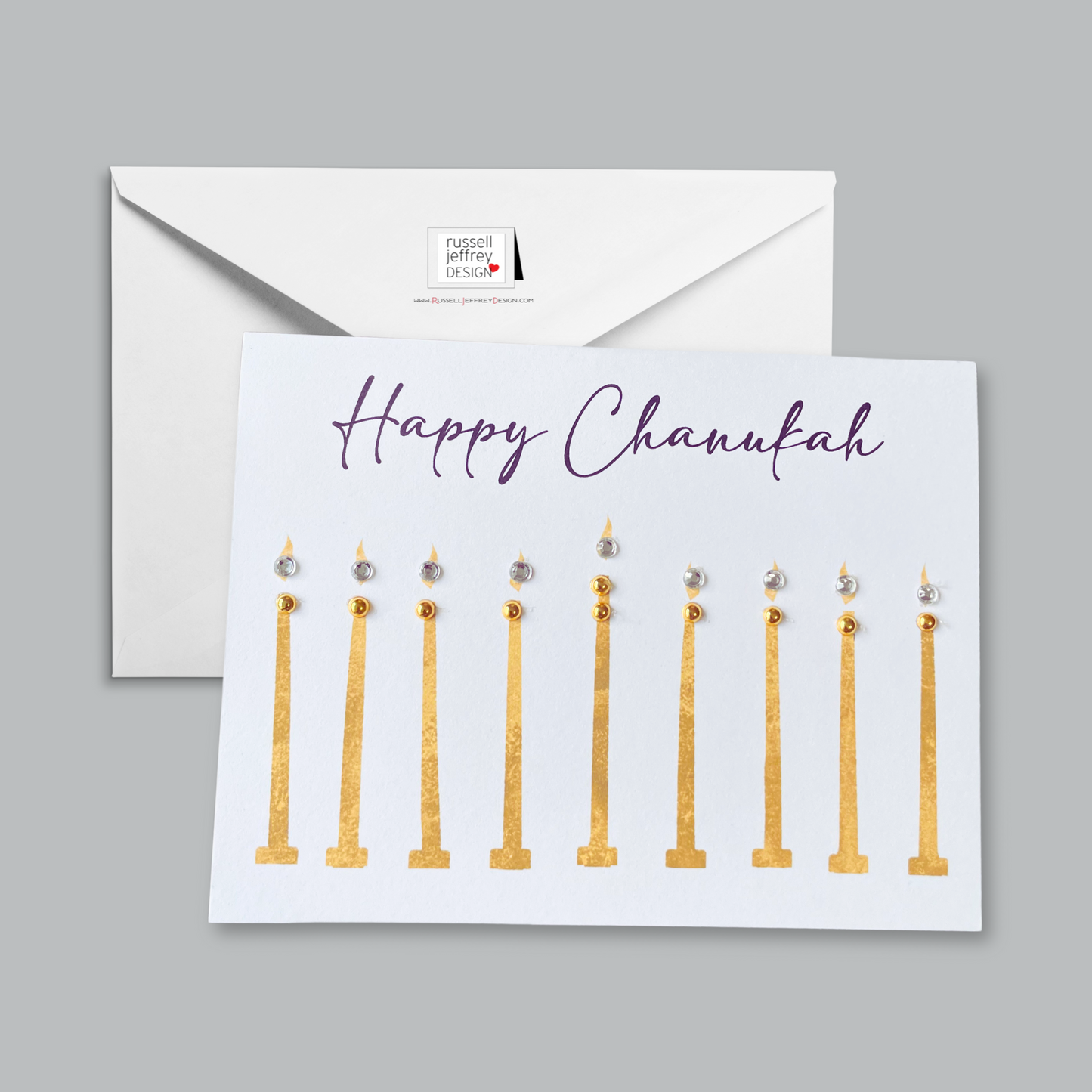Happy Chanukah Modern Menorah Greeting Card