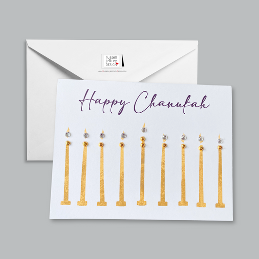 Happy Chanukah Modern Menorah Greeting Card