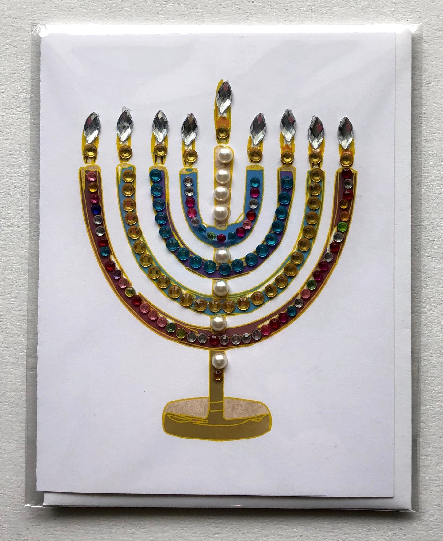 Colourful Menorah Greeting Card