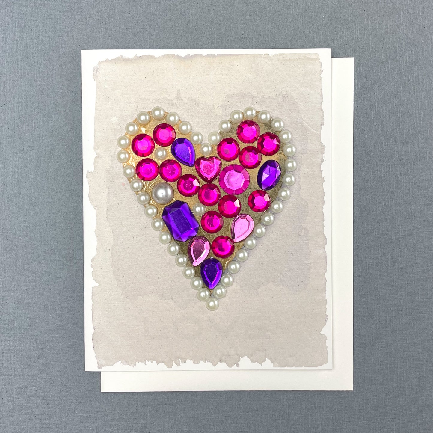 Pearl Edged + Bright Rhinestone Heart