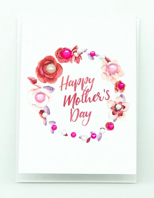 Happy Mother's Day Wreath - Mini Greeting Card