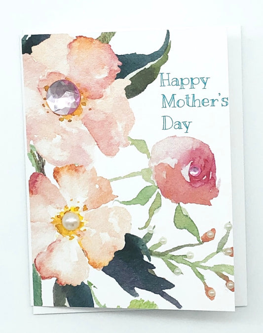 Happy Mother's Day Peach Floral Greeting Card