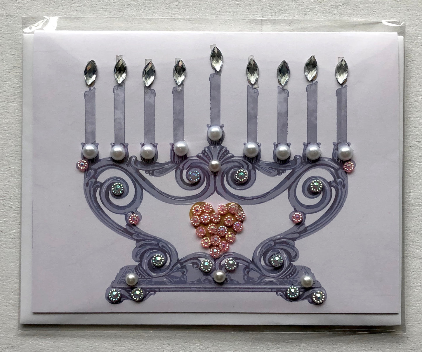 Silver Menorah Greeting Card