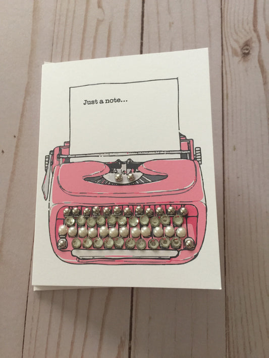 Just a note pink typewriter