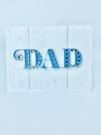 DAD Blue Sparkle Greeting Card