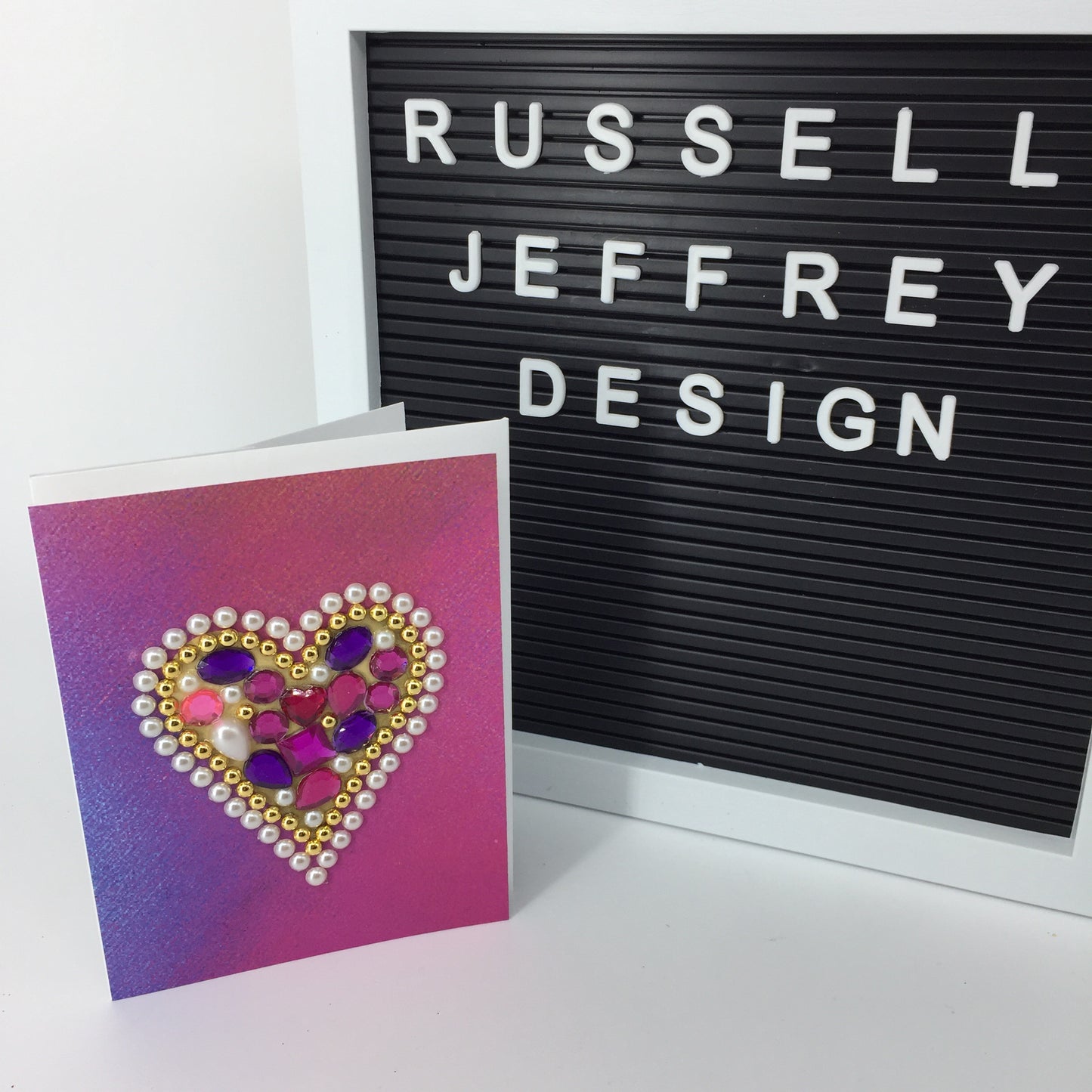 Sparkly Heart on Pink and Purple Watercolour Background ๐