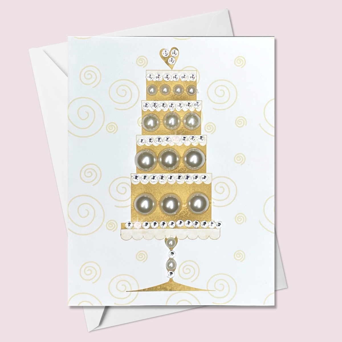 Gold Wedding Cake Greeting Card