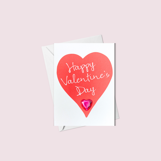 Mini Happy Valentine's Day Red Heart Greeting Card