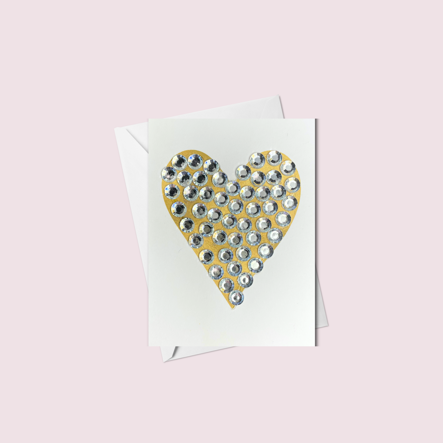 Mini Gold Sparkly Heart Greeting Card