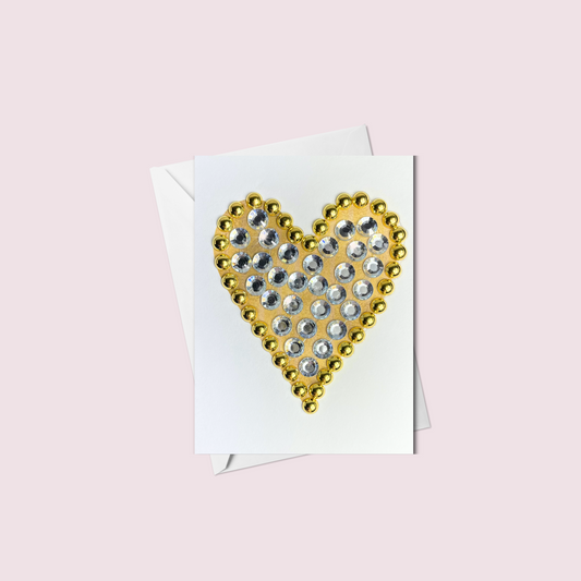 Mini Gold Heart Greeting Card