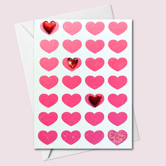 Ombre Valentine's Day Hearts - Handmade Greeting Card