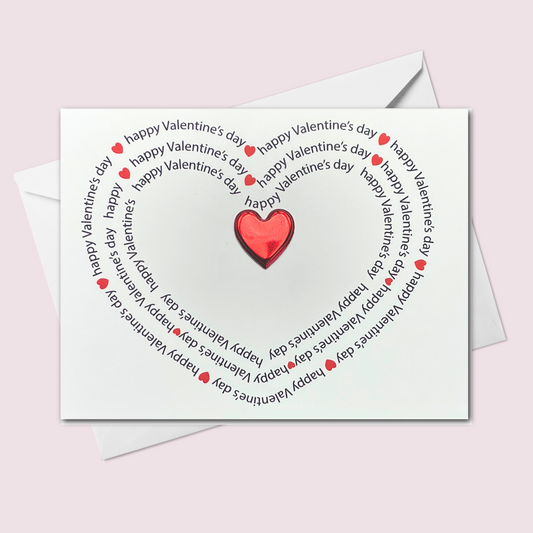 Text Happy Valentine's Day Heart - Handmade Greeting Card