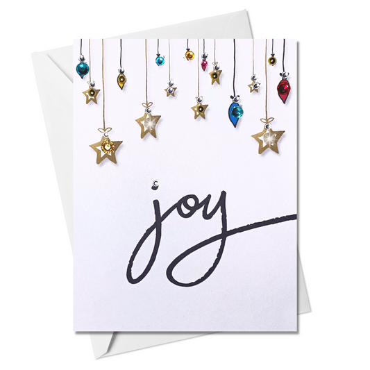 Merry Christmas Joy Greeting Card Black