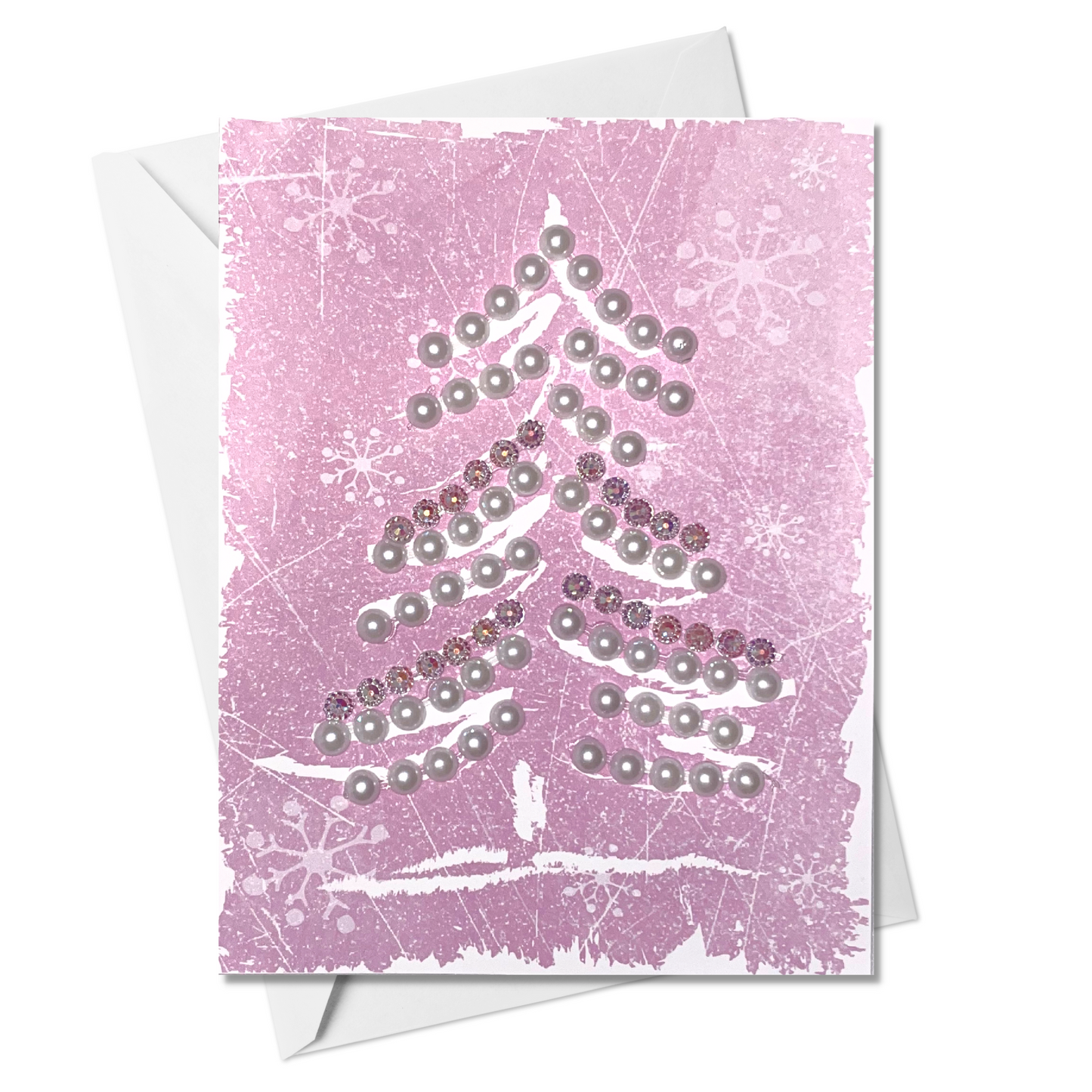 Christmas Tree Greeting Card Pink