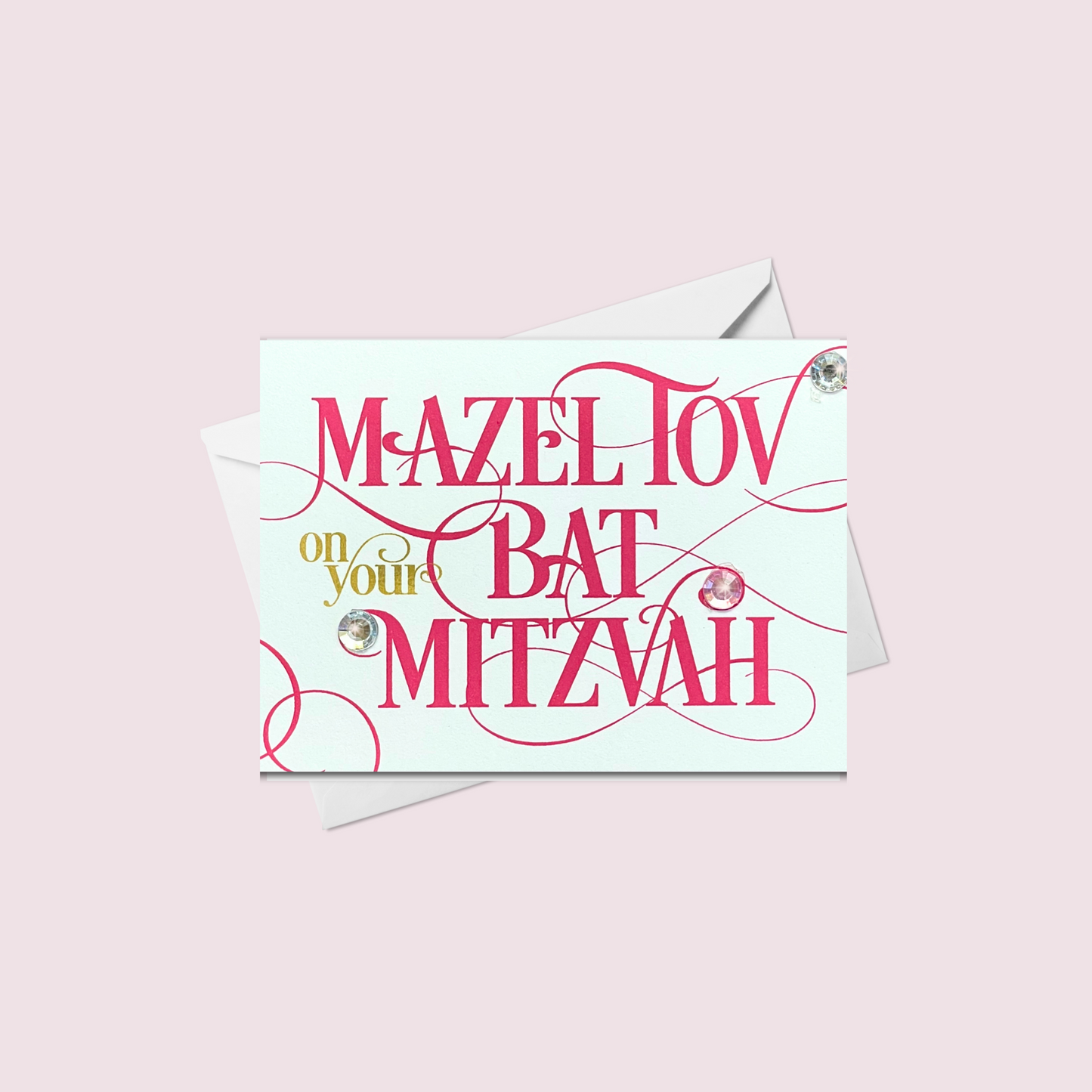 Mini Mazel Tov on your Bat Mitzvah Hot Pink Script