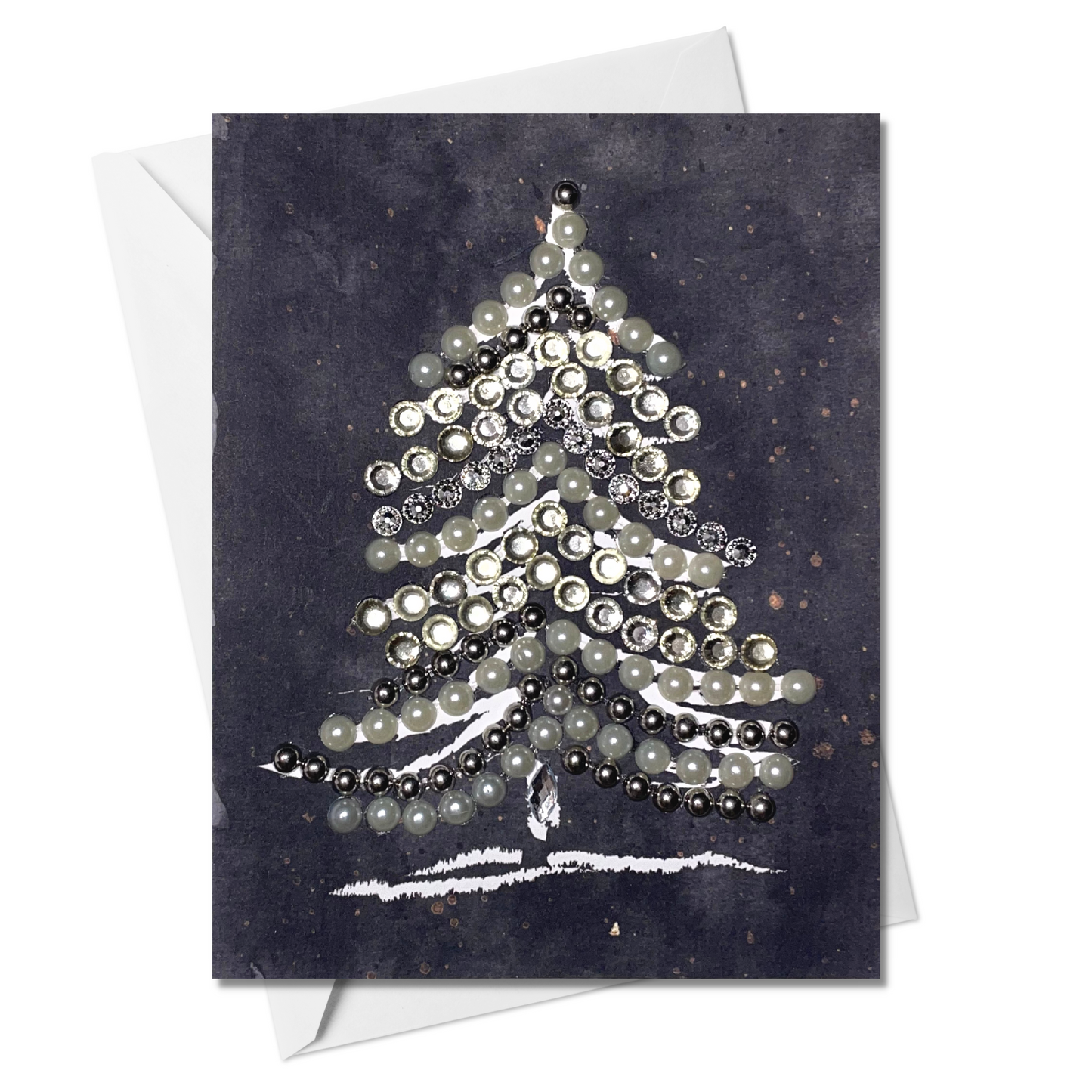 Christmas Tree Greeting Card Black