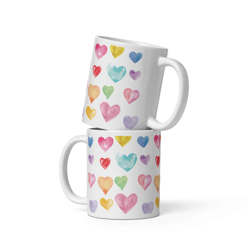 Watercolour Hearts Coffee/Tea mug