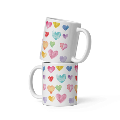 Watercolour Hearts Coffee/Tea mug