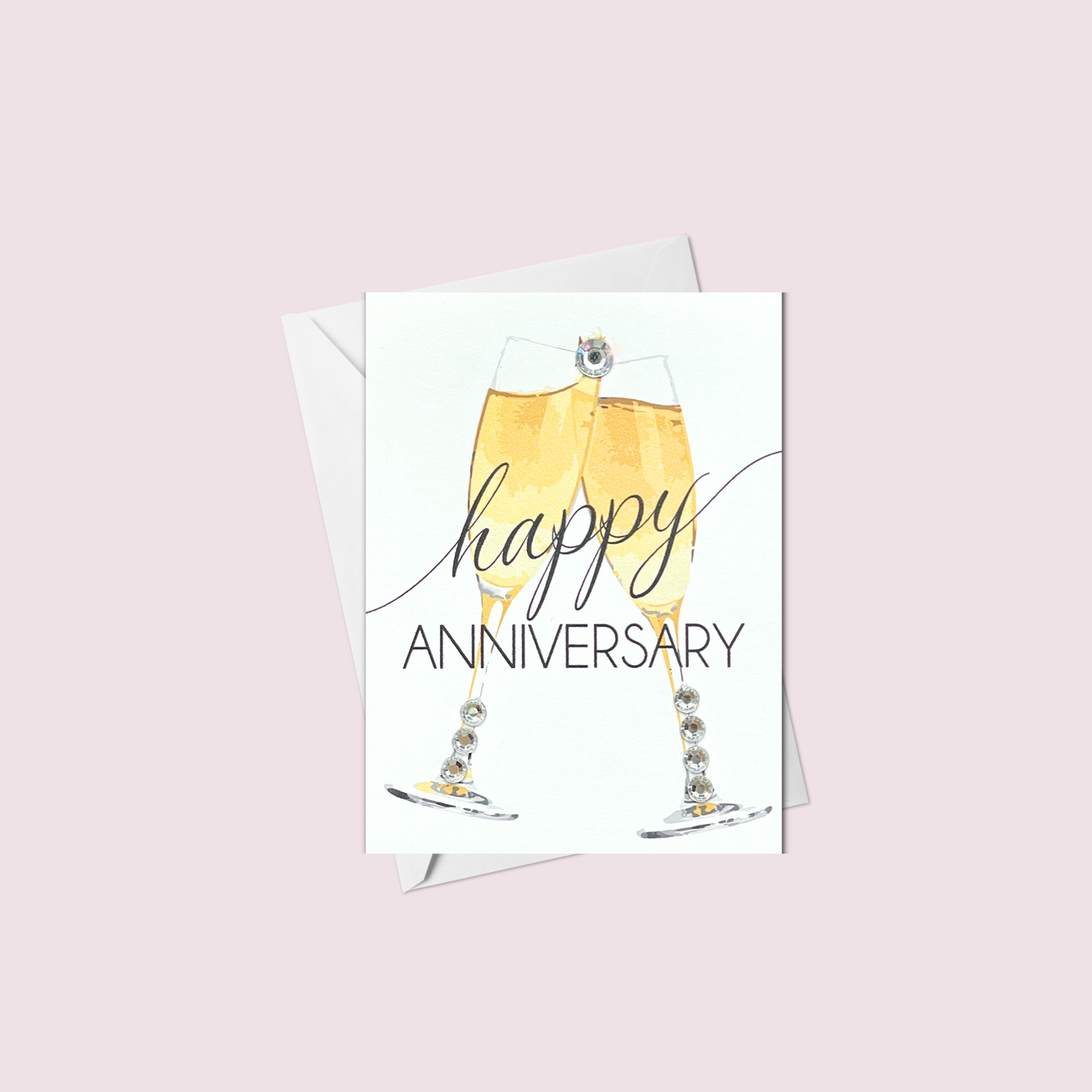 Mini Happy Anniversary Champagne Greeting Card