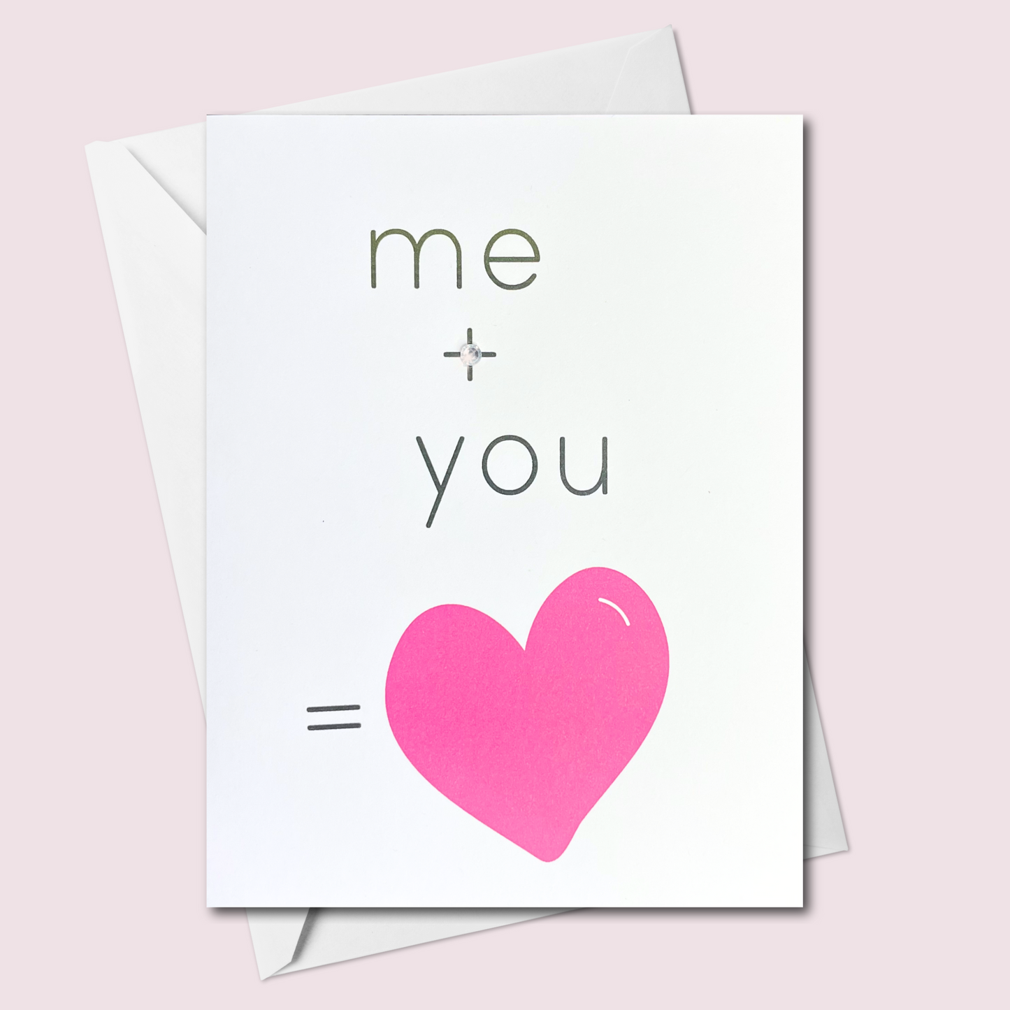 Minimalist Me + You = Heart Greeting Card