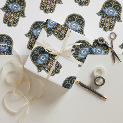 Hamsa Wrapping paper sheets - Black