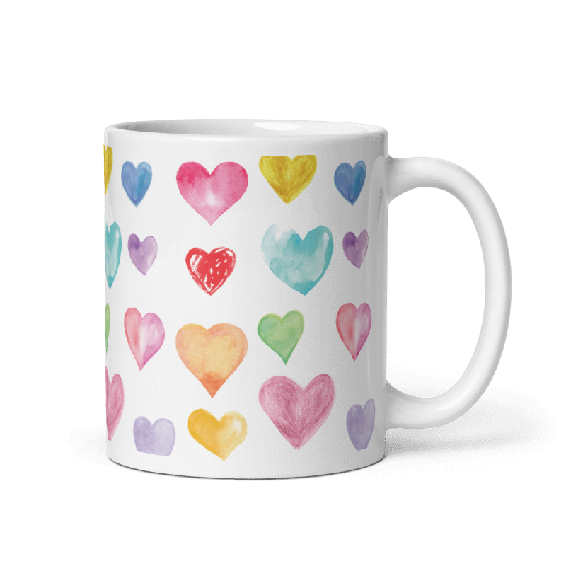 Watercolour Hearts Coffee/Tea mug