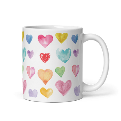 Watercolour Hearts Coffee/Tea mug