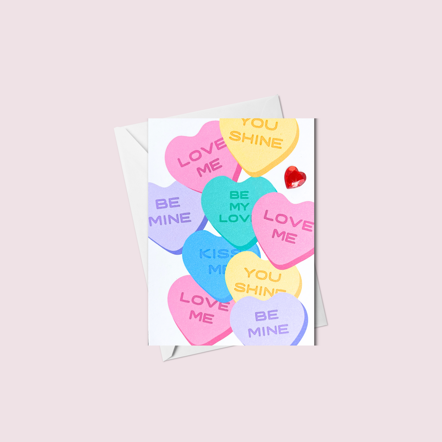 Mini Candy Hearts Valentine's Day Greeting Card