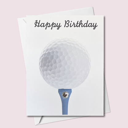 Happy Birthday Golf Ball Greeting Card