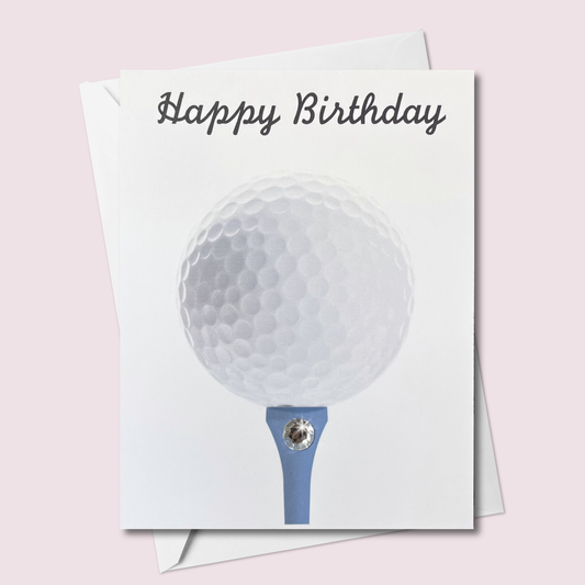 Happy Birthday Golf Ball Greeting Card