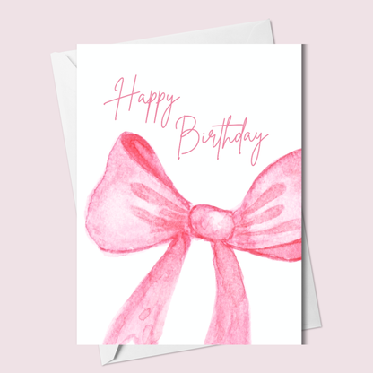 Happy Birthday Bow Birthday Card | Printable (Digital Download)