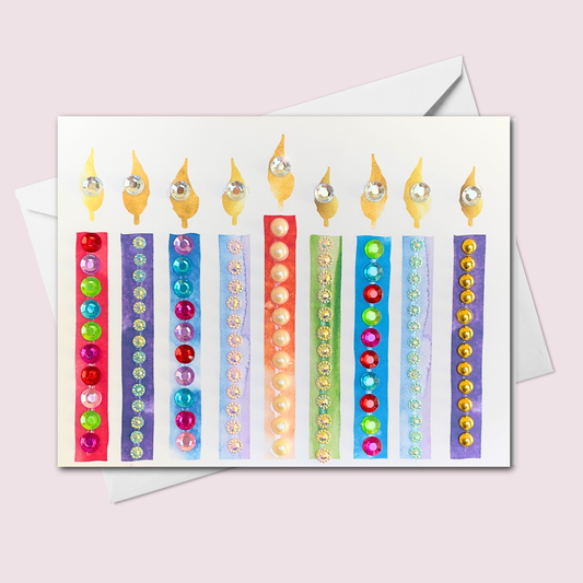 Happy Chanukah Modern Menorah Greeting Card