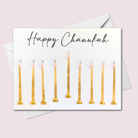 Happy Chanukah Modern Menorah Greeting Card
