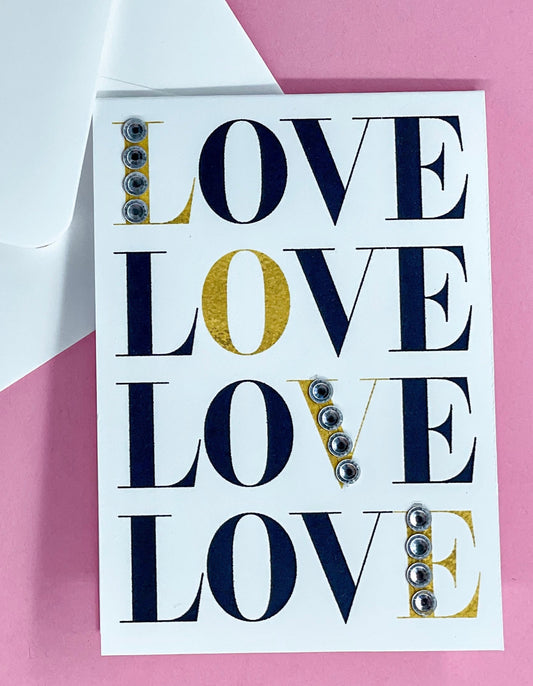 Love Love Love Greeting Card Mini Size