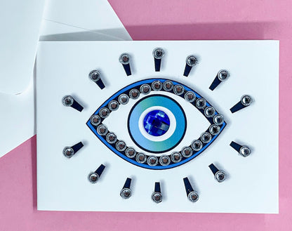 Mini Evil Eye Protection Greeting Card