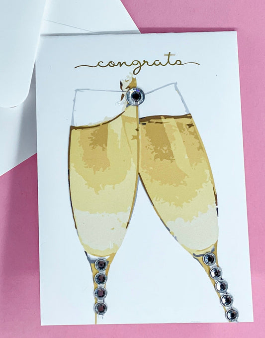 Congrats! Champagne Flutes Cheers - mini size