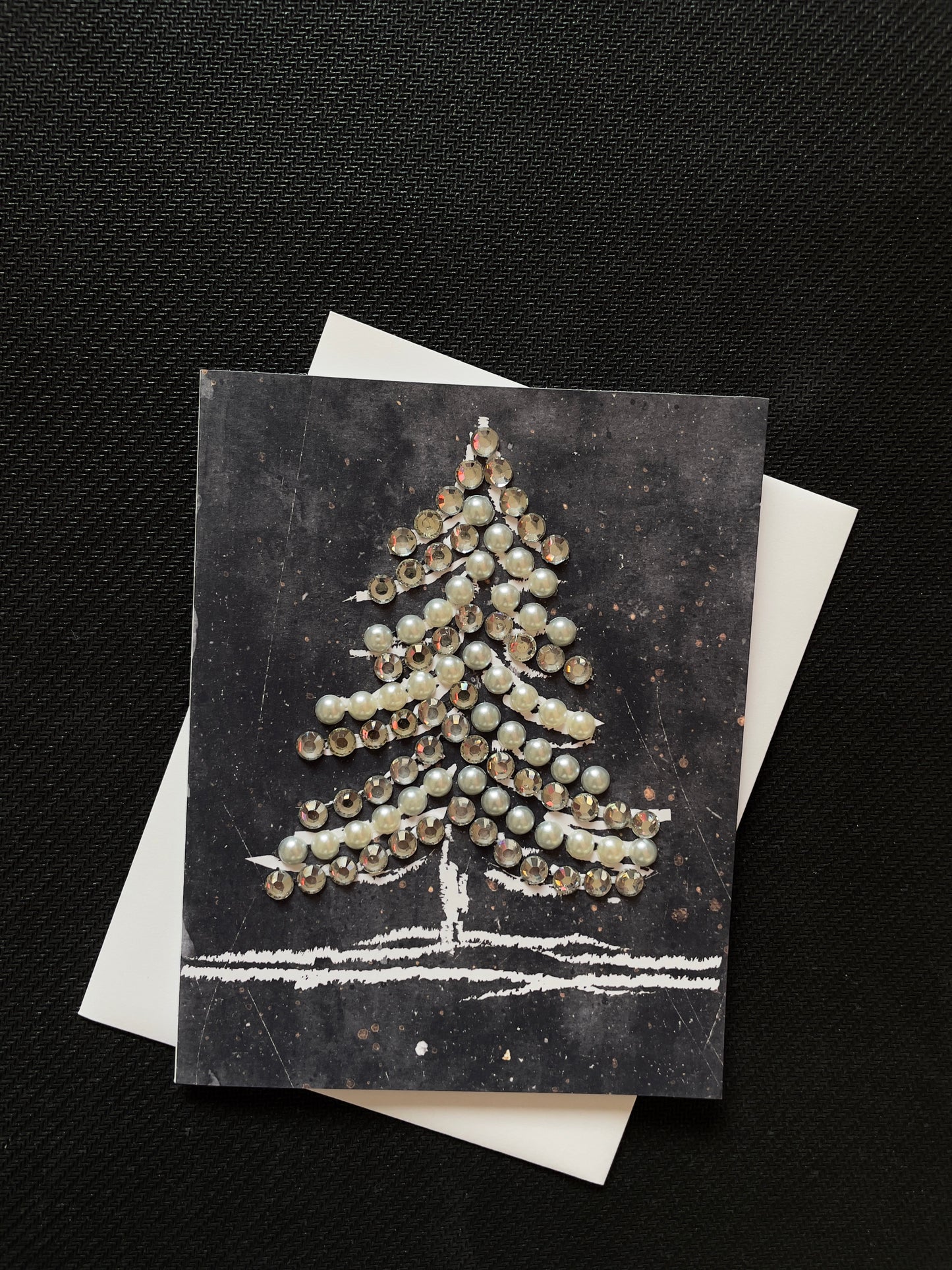 Christmas Tree Greeting Card Black