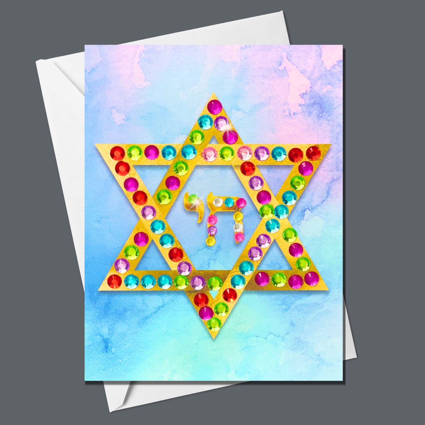 Magen David | Star of David Greeting Card - Colourful