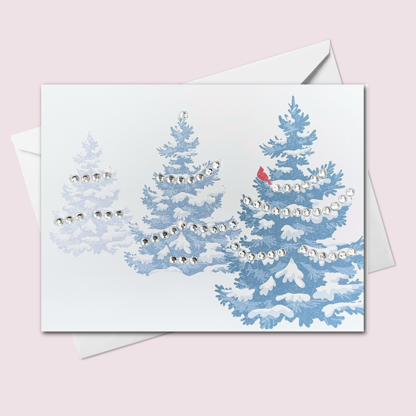 Red Cardinal in Tree Christmas Card