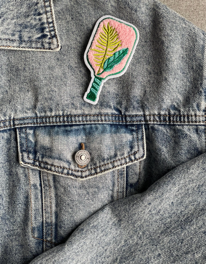 Happy Birthday Card with Pickleball Patch | Keepsake Sticker or Sew-On Patch