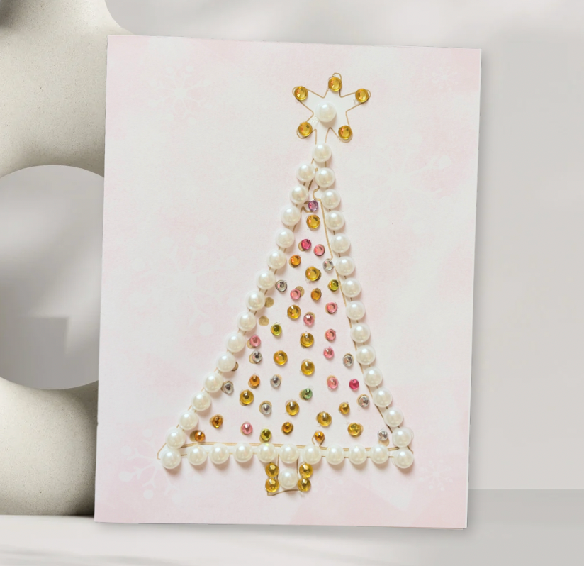 Merry Christmas Tree Greeting Card with star