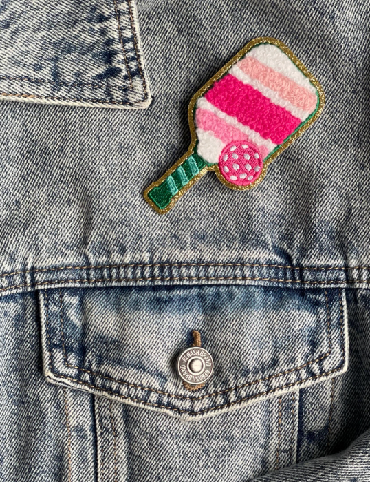 Happy Birthday Card with Pickleball Patch | Keepsake Sticker or Sew-On Patch