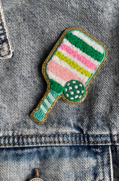 Happy Birthday Card with Pickleball Patch | Keepsake Sticker or Sew-On Patch