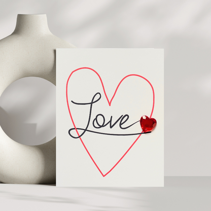 Handwritten Love in a Red Heart ❤️ Greeting Card