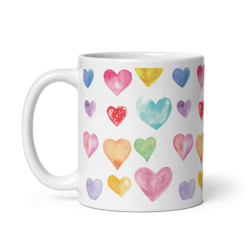 Watercolour Hearts Coffee/Tea mug