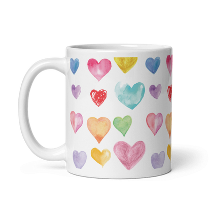 Watercolour Hearts Coffee/Tea mug