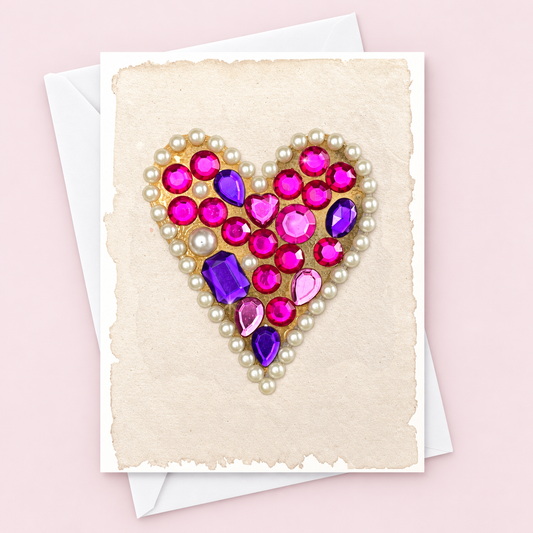 Beautiful Romantic Heart 💜 ❤️ with a white envelope on a pale pink background