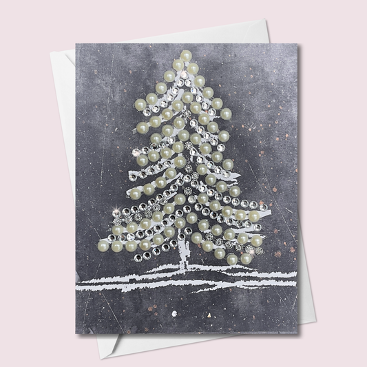 Christmas Tree Greeting Card Black