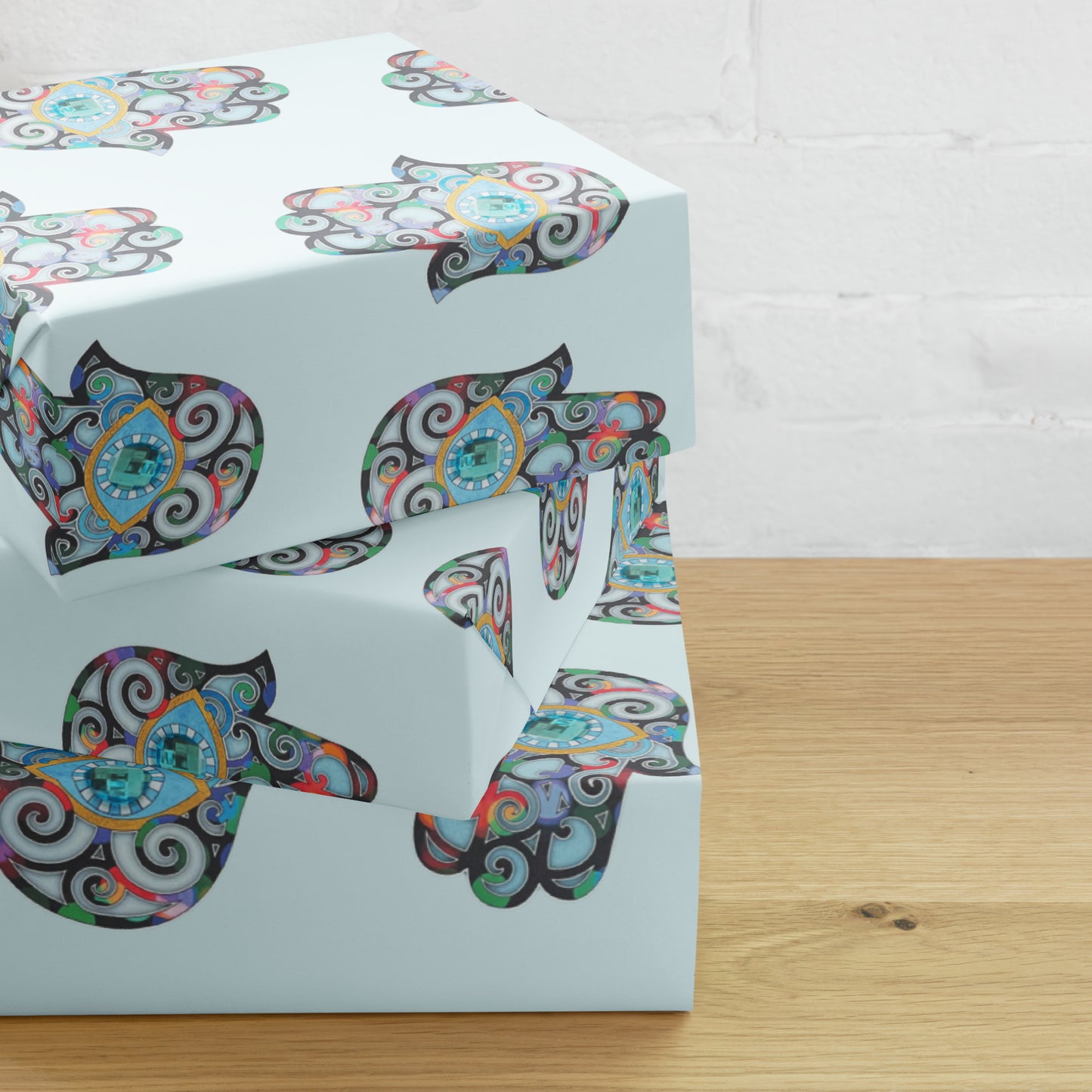 Hamsa Wrapping paper sheets - Blue